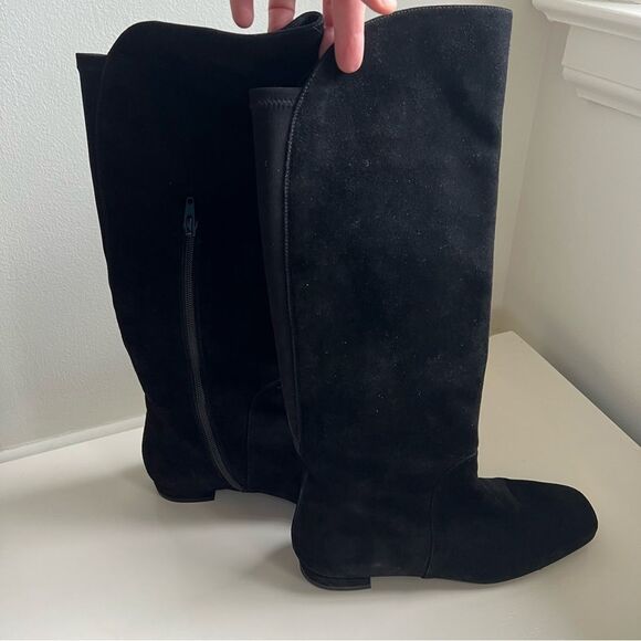 Stuart Weitzman Boots Suede Over The Knee Black Size 6 - Picture 2 of 10